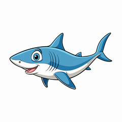 shark cartoon isolated on white