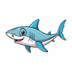 shark cartoon isolated on white background