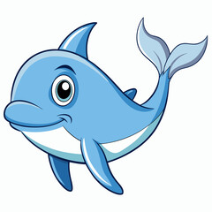 vector illustration of a cartoon shark