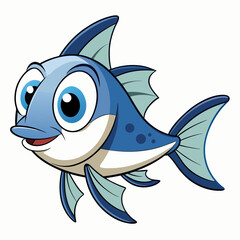vector illustration of cartoon fish