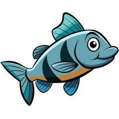 cartoon fish isolated on white