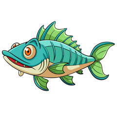 vector illustration of cartoon fish