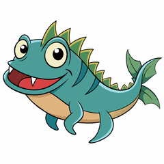 vector illustration of cartoon fish