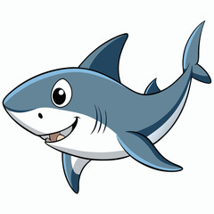shark cartoon isolated on white