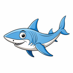 shark cartoon isolated on white