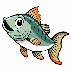 cartoon fish isolated on white