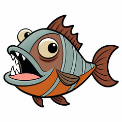 vector illustration of cartoon fish