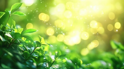 Fototapeta premium Background of Earth Day concept: Bokeh light and abstract blurred green nature background.