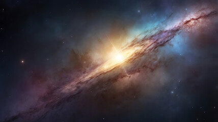 Obraz premium Space scene with nebula, stars and galaxies. 3d rendering