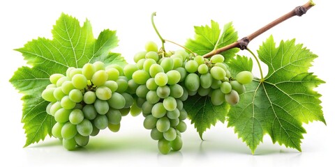 Obraz premium Beautiful Isolated Grape Vine on White Background - Nature's Elegance in Urban Exploration Photography