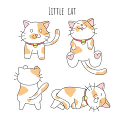 Playful Kitty Set – Hand Drawn Cat Collection
