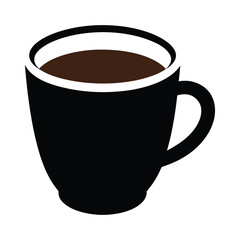 black coffee in cup with stim with white background.