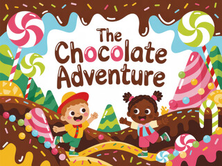 The chocolate adventure: kids exploring candy wonderland with lollipops