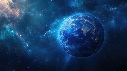 Fototapeta premium Diagram of the world space in blue.