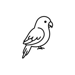Obraz premium Elegant Line Art Illustration of a Small Parrot Bird