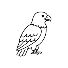 Fototapeta premium Majestic Eagle A Black and White Line Art Illustration of a Powerful Bird of Prey