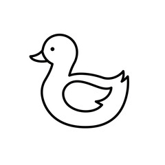 Fototapeta premium Adorable Black and White Duck Illustration Simple Line Art Design Perfect for Kids' Projects and Cute Designs