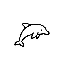 Fototapeta premium Adorable Black and White Dolphin Illustration Perfect for Kids' Books, Stickers, and More