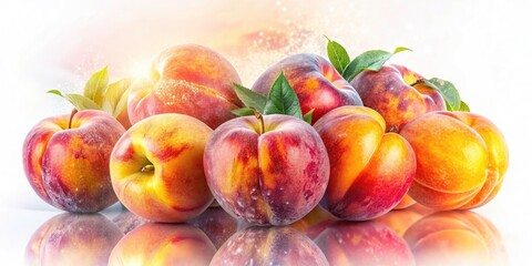 Double Exposure Peach Photography: Vibrant Pink Orange Fruit Image, Ripe Peach Background