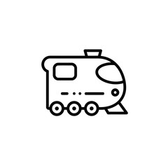 Modern Train Icon Sleek, Minimalist Black and White Vector Illustration for Transportation Design Projects