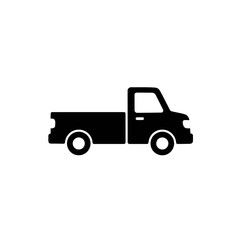 Black and White Pickup Truck Icon Simple Vector Illustration for Transportation, Delivery, and Logistics Designs