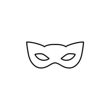 recommend clip art: Mask superhero carnival outline icon