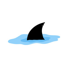 Obraz premium Predatory shark fin underwater with waves