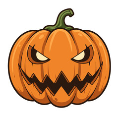 Halloween pumpkin jack o lantern editable vector isolated on white