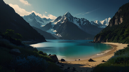 Fototapeta premium infinity blue 002,generative.ai 