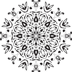 Black and white mandala