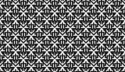 Mesmerizing geometric pattern forming abstract shapes with black lines on a white background, ideal for textile, packaging, or web design