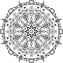 Black and white mandala