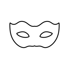 Black outline masquerade carnival mask