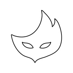 Black outline masquerade carnival mask