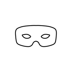 Black outline masquerade carnival mask