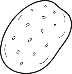 potato outline isolated on white background