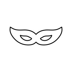 Black outline masquerade carnival mask