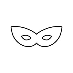 Black outline masquerade carnival mask