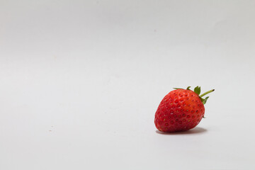 Fresh strawberry on white background food photography minimalist style culinary concept close-up view for seo impact