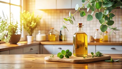 Eucalyptus Aromatherapy: Home Wellness & Holistic Healing Kitchen - Diffuser, Essential Oils, Wooden Board