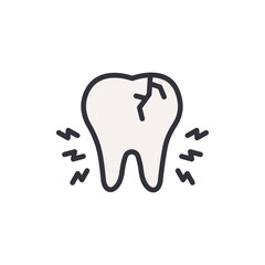 Tooth pain colored icons, minimalist vector illustration ,simple transparent graphic element .Isolated on white background