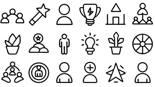 Hand Drawn Business Icons Set for Growth and Success