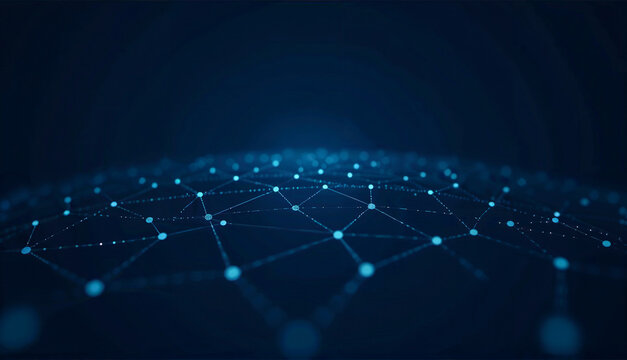 Abstract representation of a network with connected nodes