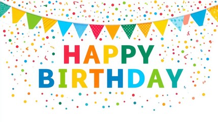 Bright and Colorful Happy Birthday Celebration with Party Decorations