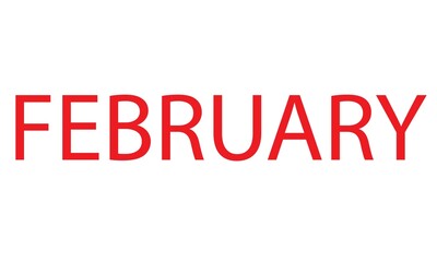 FEBRUARY - Month of vector text