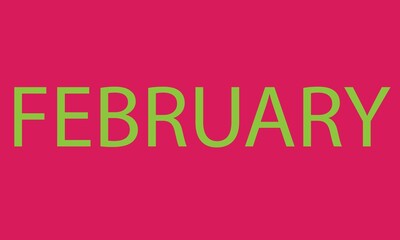 February on pink background