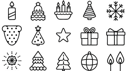 Collection of Cute Hand Drawn Holiday and Party Icons
