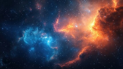 Fototapeta premium Colorful Nebula in Space with Stars and Cosmic Clouds