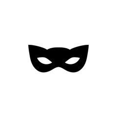Black carnival mask icon. Vector illustration 