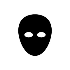 Black carnival mask icon. Vector illustration 